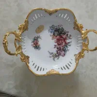ظرف شیرینی میوه خوری دور طلایی حسام لمونژ،برنز