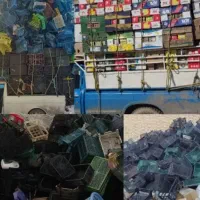 سبد میوه کارتون موزی ضایعات پلاستیکی و آهن ومس