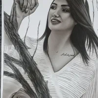 نقاشی چهره سیاه قلم کادویی