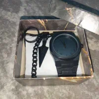 ست مشکی ساعت. دستبند. گردنبند. حلقه