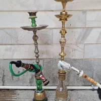 **قلیان برنجی گلدان دار حکاکی**