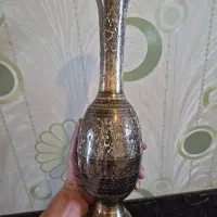 گلدان برنجی قلم زنی