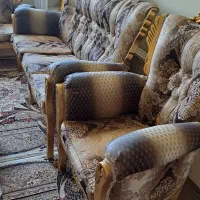 مبل سلطنتی استیل میز جلو مبلی ناهارخوری