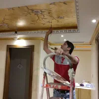 نقاشی ساختمان پتینه میکروسیمنت ورق طلا