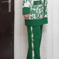 کت شلوار ژاکارد کت تک سوزندوزی ، مانتو بلند دانتل