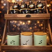 استند کافی بار ادویه پاسماوری چوبی نظم دهنده بانکه
