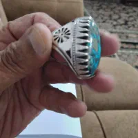 انگشترفیروزه ی نقره ای سایز بزرگ