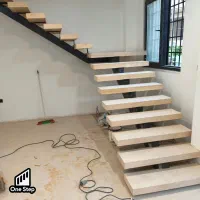 اجرای کف پله چوبی و پلای وود