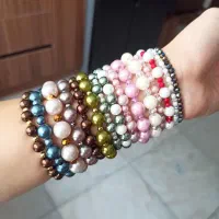دستبند کشی مروارید دخترانه زنانه تکی عمده