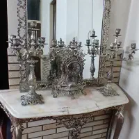 آینه وشمعدان ولوستر برنزی