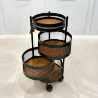 جاسیب زمینی پیاز فلزی چرخ دار