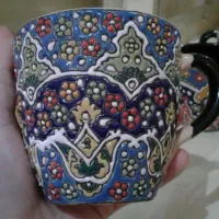 ماگ بزرگ میناکاری سفالی