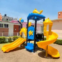 مجموعه بازی چند ایستگاه تاب و سرسره پارکی فضای باز