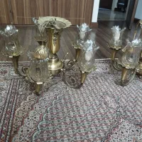 فروش دو عدد لوستر برنجی قدیمی اصل
