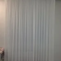 پرده حریر با پشت پرده ای و چوب پرده جمع شونده