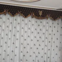 پرده حریر مشکی سفید