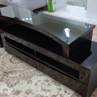 میز تلوزیون چوب و شیشه