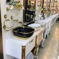 روشویی پایه دار مدل بتنی و هایکلاس کابینتی راش۵