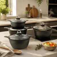 سرویس قابلمه 8 پارچه چدن گرانیت هدیه (ظرفینو)
