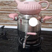 کتری نزاز صورتی و قوری صورتی وارمردار