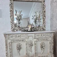 کنسول و اینه  تمام چوب در حد نو