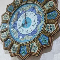ساعت دیواری خاتم کاری طرح خورشیدی