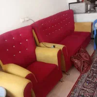 یک دست مبلمان هفت نفره رنگ خزه. شاد