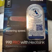 ssd 1t سامسونگ 990 pro با heatsink