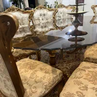 میز ناهار خوری ۸نفره کلاسیک تمام چوب ،چوب راش