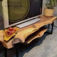 ساخت میز چوبی رستیک چوب و رزین کلاسیک واینه کنسول