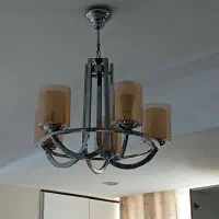 دو عدد لوستر حباب دار ۵ شعله سیلور