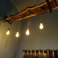 لوستر چهارشاخه چوب اسلب