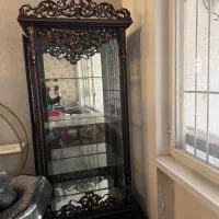 بوفه چوبی زیبا آینه دار