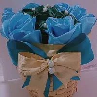 سبد گل روبانی جاودان دو رنگ زیبا