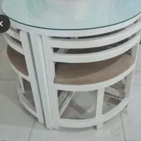 میز ناهار خوری ۴ نفره گرد کم جا شو