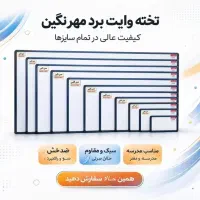 تخته وایت برد ورق کره ای سایز 120×90 فریم آلمینیوم
