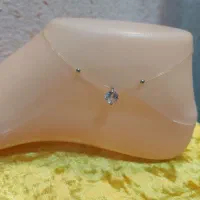 پابند نقره با نخ نامرئی نگین دار