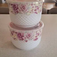 ۲ عدد کاسه گل دار چینی دردار