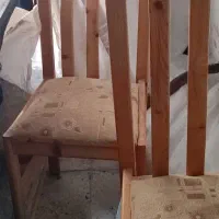 ۲ عدد صندلی تک ، رنگ عسلی+ میز تلفن