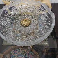 فروش میوه خوری کریستال خورشیدی پایه برنز کاملا نو