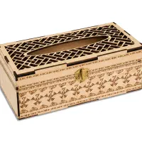 جعبه دستمال کاغذی چوبی مدل لاله - کد AGH - 001