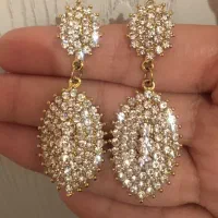 گوشواره.گردنبند.انگشتر جواهری طرح طلا