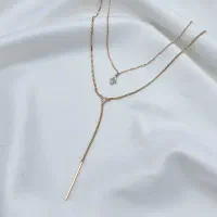 گردنبند زنجیر پلاک دخترانه دولاین