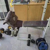 فروش ست کامل هالتر دمبل و میز پرس