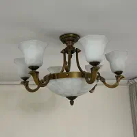 سه عدد لوستر برنجی شش و هشت شاخه