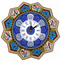 ساعت دیواری خاتم کاری مدل پرنیان