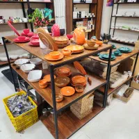 میز ویترین مغازه چوبی ام دی اف سه طبقه قفسه