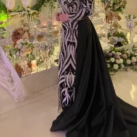 پیراهن مجلسی تمام سنگ کار شده ی دو تیکه