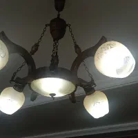 لوستر چوبی  کلاسیک چهار شاخه