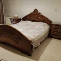 سرویس خواب دو نفره چوبی منبت کاری شده